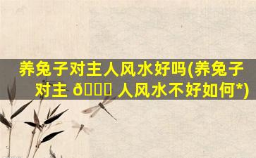 养兔子对主人风水好吗(养兔子对主 🐈 人风水不好如何*
)